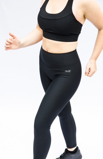 Textured Sculpt Seamless Leggings & Strappy Crop Bra Set