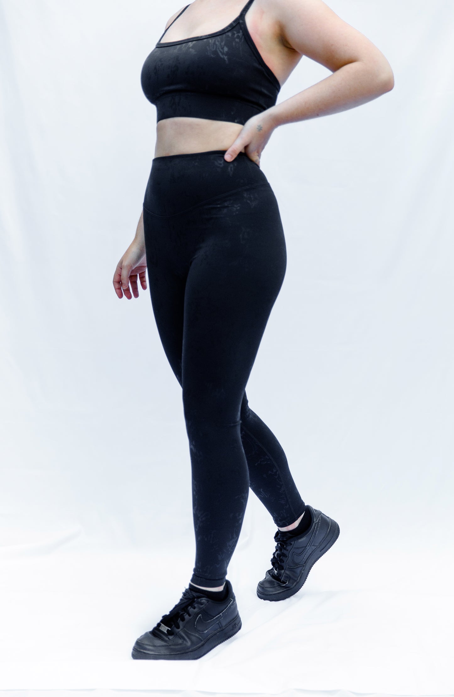 Women's A4Y Sport Chic Black Set | Leggings and Top