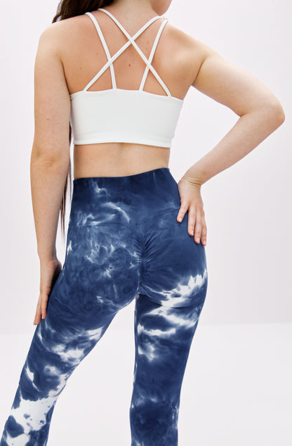 White Textured Double-Strap Crop Bra Top